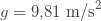 g=9{,}81\text{ m/s}^2
