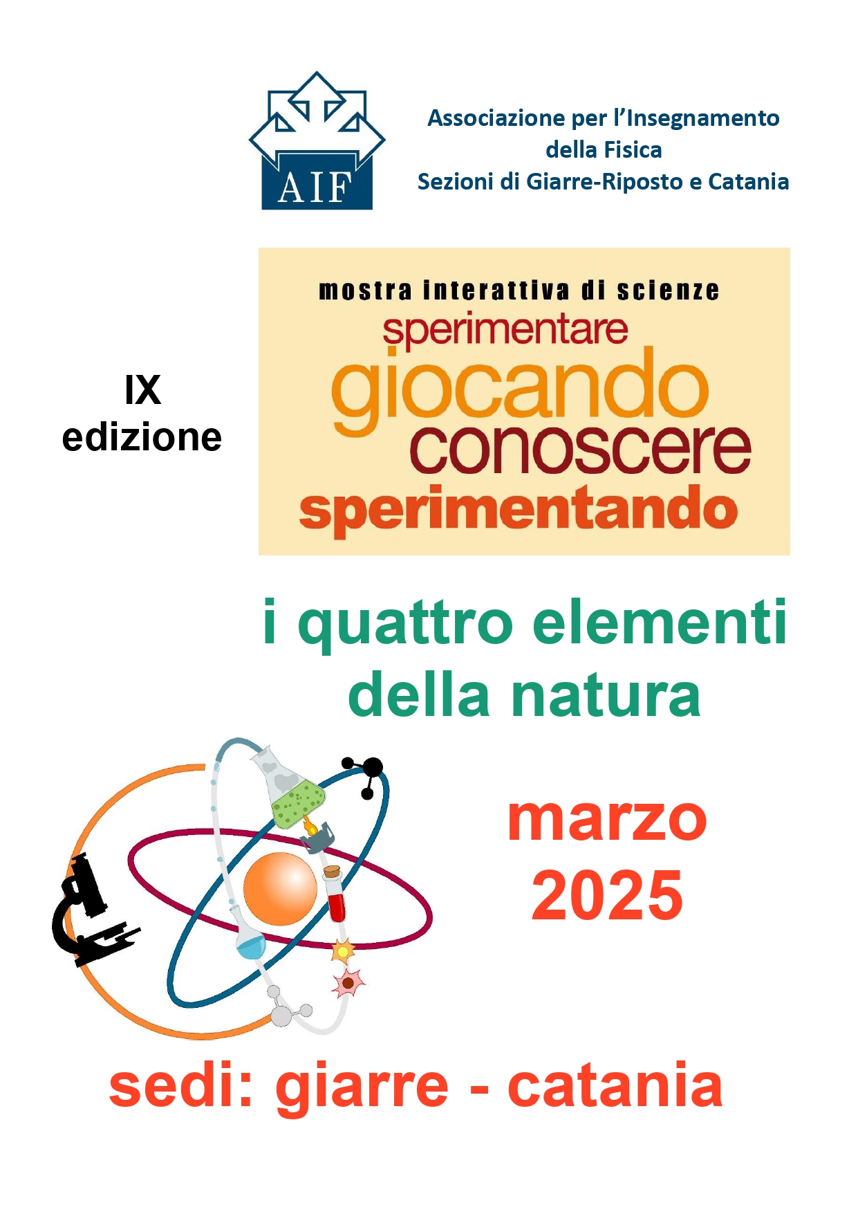 Sezioni di Giarre - Riposto e Catania: Sperimentare giocando, Conoscere  sperimentando - AIF - Associazione per lInsegnamento della Fisica ETS :  AIF – Associazione per lInsegnamento della Fisica ETS